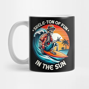 Summer Skeleton Surfing Surfer Mug